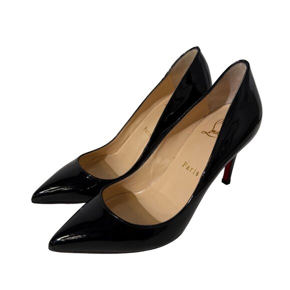 Christian Louboutin Pigalle 85 Black Patent Leather Pumps 35 - Picture 2 of 3